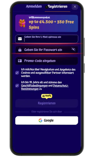 E-Mail und Passwort SpinGranny